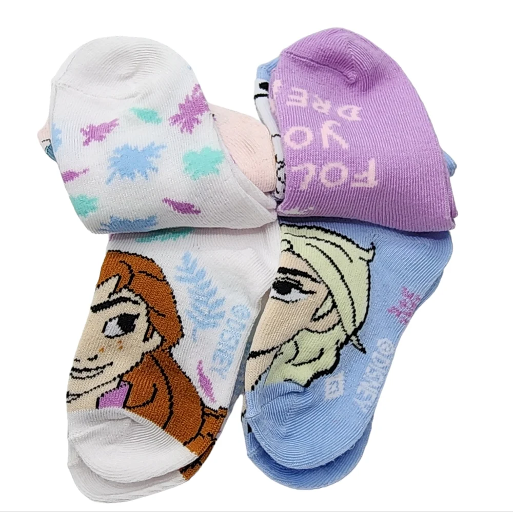 Disney Frozen Anna Elsa and Olaf Toddler Girl Low-Cut Socks‎ 2T-4T 6pk